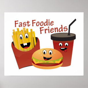 Póster Amigos rápidos de sorriso de Foodie