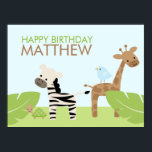 Poster Amigos Safari<br><div class="desc">Adicione o seu próprio texto e use esta poster como sinal de boas-vindas à sua festa ou como parte da decoração do quarto dos seus filhos. Gráficos © Cocoa Studio</div>