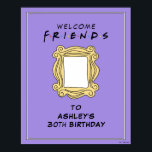 Poster AMIGOS™ | Sinal de boas-vindas da Festa de anivers<br><div class="desc">Bem-vindos a todos os seus amigos no seu aniversário com este Sinal de Boas-vindas do Partido AMIGOS™.</div>