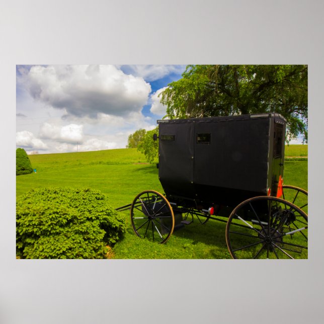 Poster Amish Buggy na Fazenda de Hillside (Frente)