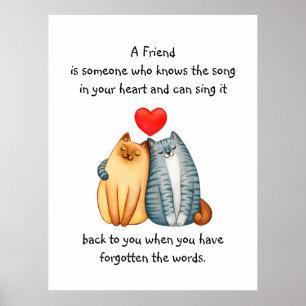 Poster Amizade Amizade Amor Cotação Gatos Bons 