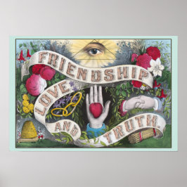 Poster Amizade, Amor, Verdade Vintage