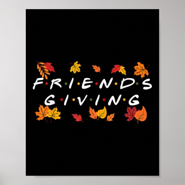 Poster Amizade outono Amigos E Obrigado Familiar (Frente)