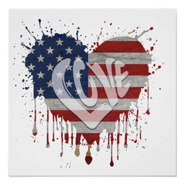 Póster Amo a Bandeira Americana (Frente)