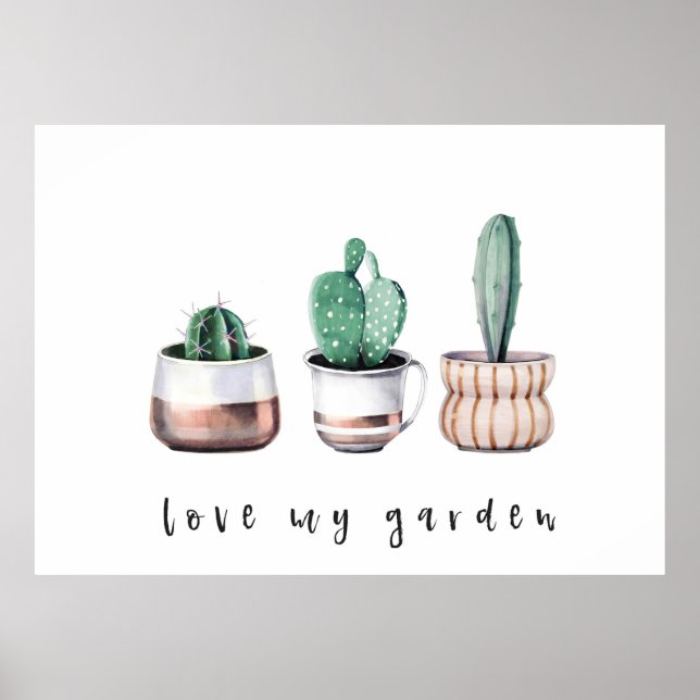 Poster Amo Meu Jardim Cactus (Frente)