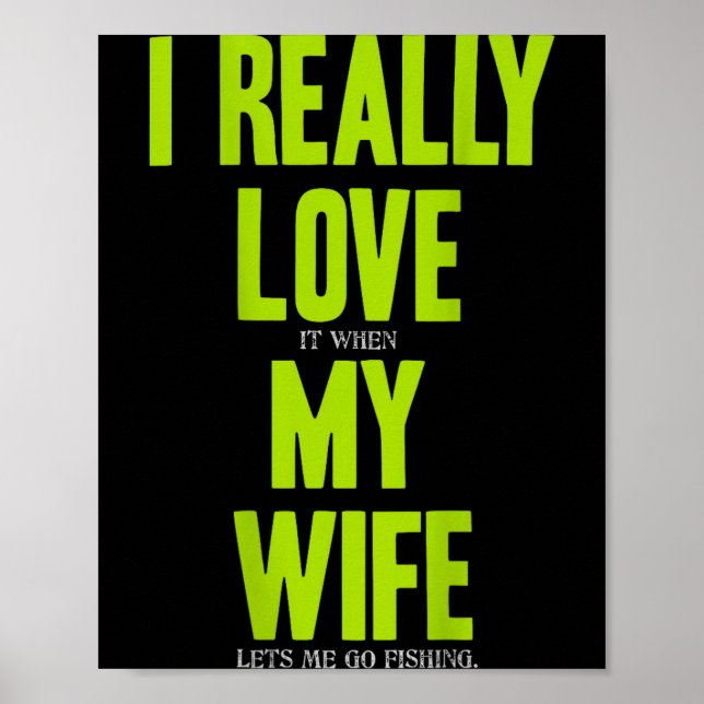 Poster Amo quando a esposa deixa ir pescar (de costas) (Frente)