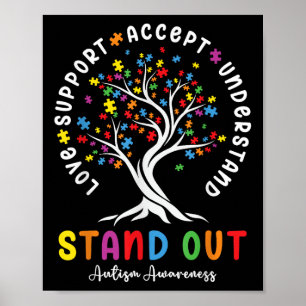 Poster Amo Suporte Aceite Compreender Consciência Autismo