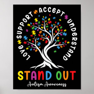 Poster Amo Suporte Aceite Compreender Consciência Autismo