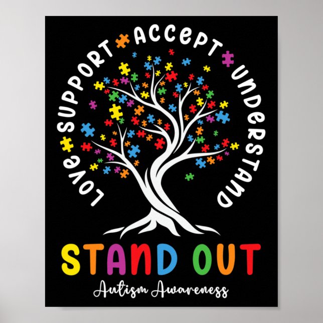Poster Amo Suporte Aceite Compreender Consciência Autismo (Frente)