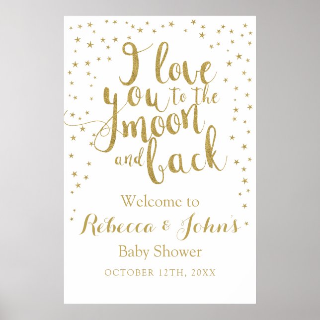 Poster Amo-te ao Dourado sinal de boas-vindas da Lua (Frente)
