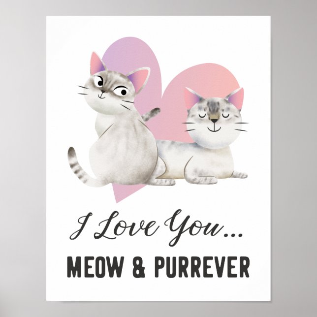 Poster Amo-Te Gato De Miau E Purever (Frente)