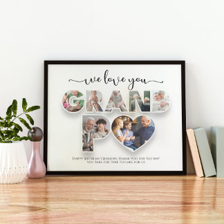 Poster Amo-Te, Vovô, Colagem Fotográfica