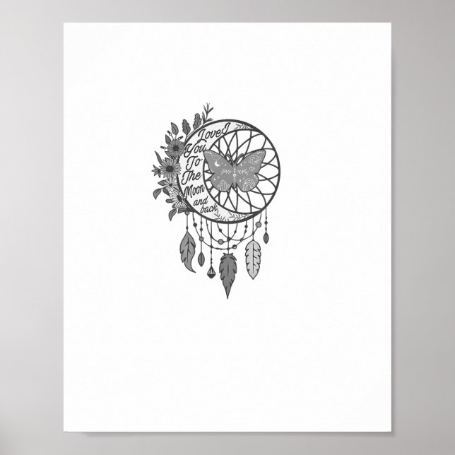 Poster Amo Você Até a Lua e de Volta Arte Celestial Sonha (Frente)