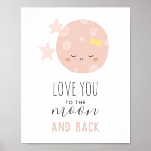 Poster Amo você até a lua e de volta. Menina. Quarto de b