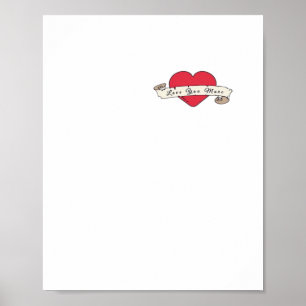Poster Amo Você Mais Coração Design Vibe Vintage