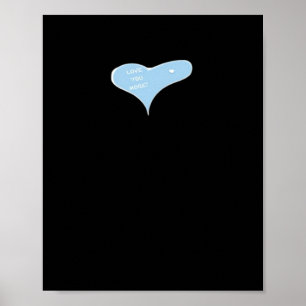 Poster Amo você mais design minimal azul 