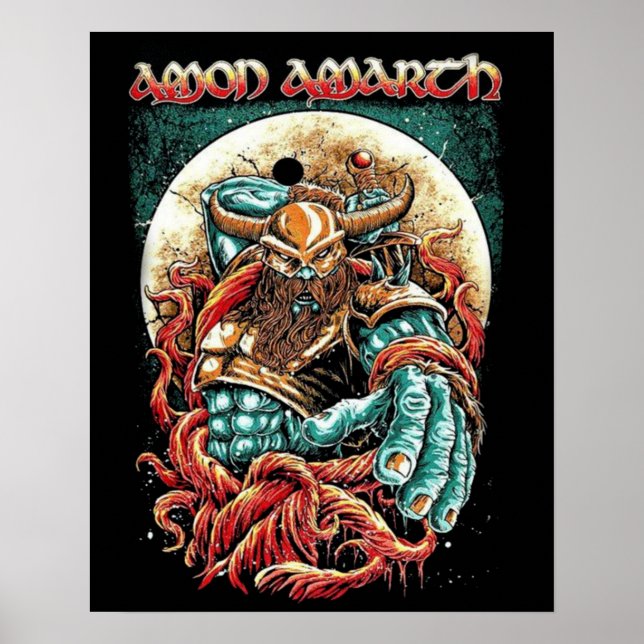 Poster Amon Amarth Retro Faded Style Typografia Art (Frente)