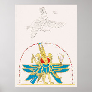 Poster Amon-Ra, Rei da ilustração de Deus de Pantheo