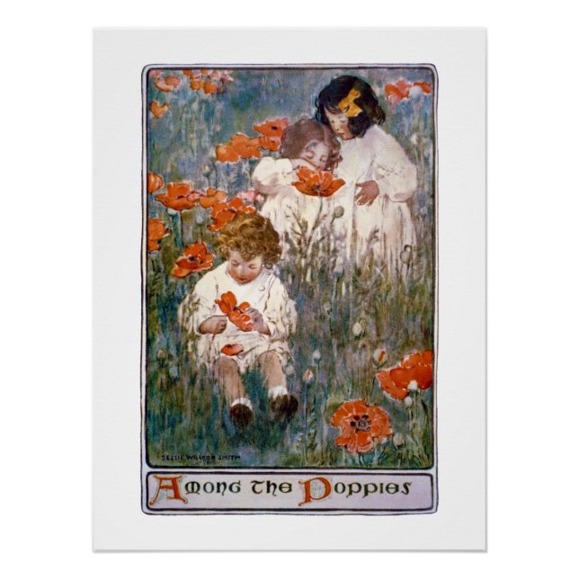Póster Among the Poppies, Jessie Willcox Smith (Frente)