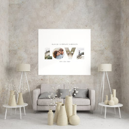 Póster Amor 4 foto presente personalizado simples moderno