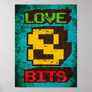 Poster Amor 8 Bits