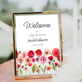 Poster Amor A Bloom Wilsdflower Chá de panela Bem-Vindo