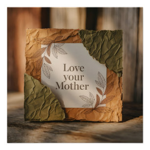 Póster Amor à Mãe Terra Presente Ecológico Arte Vintage