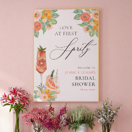 Poster Amor à Primeira Brindada Coquetel Brilhante Chá de