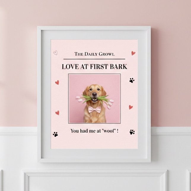 Poster Amor à Primeira Latida Cachorro Personalizado  (Criador carregado)
