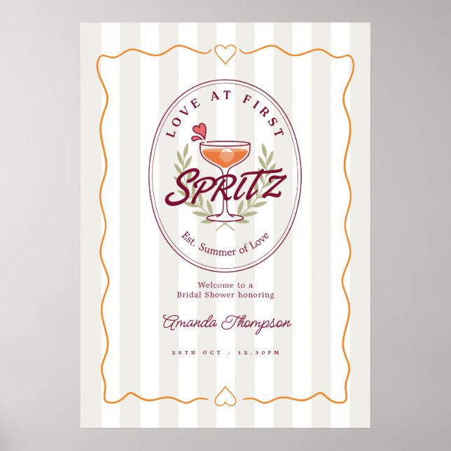 Poster Amor à Primeira Spritz Boas-Vindas de Chuveiro de  (Frente)
