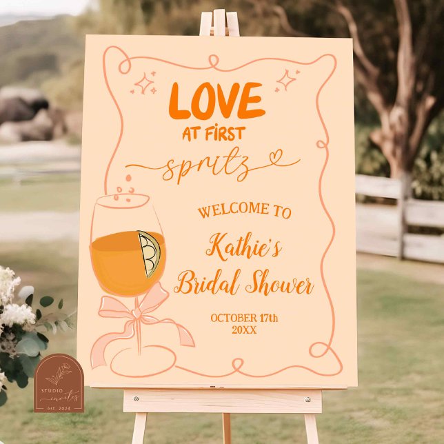 Poster Amor à Primeira Taça de Spritz Chá de Noiva (Criador carregado)