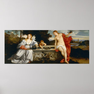 Poster Amor Amor Sacro e Profano por Tiziano Cupido Vênus
