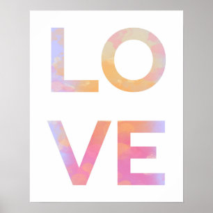 Poster Amor, aquarela