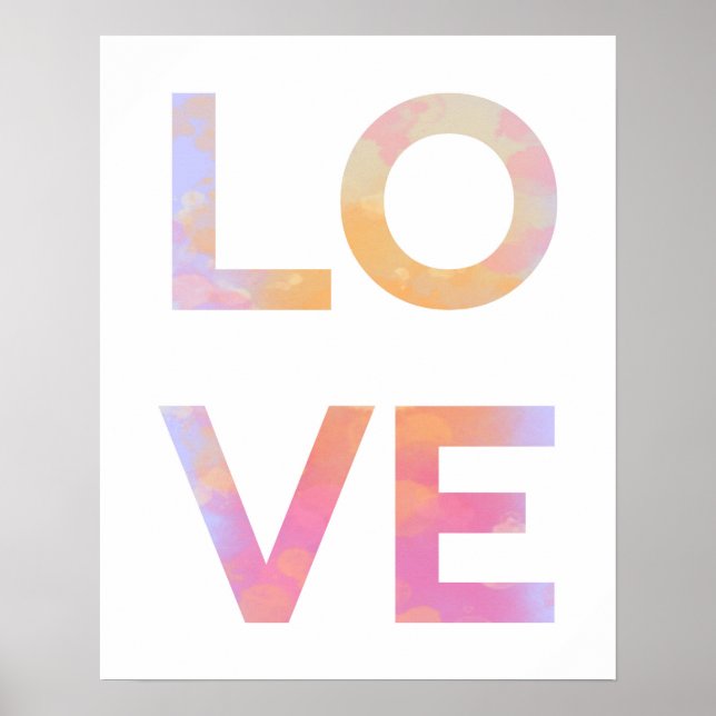 Poster Amor, aquarela (Frente)