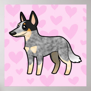 Póster Amor australiano do cão/Kelpie do gado
