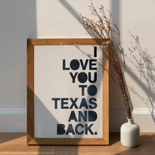 Poster Amor Azul Marinho De Texas Até Aqui e De Volta