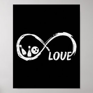 Poster Amor Boliche Infinity Bowler Mulheres Meninas Meni