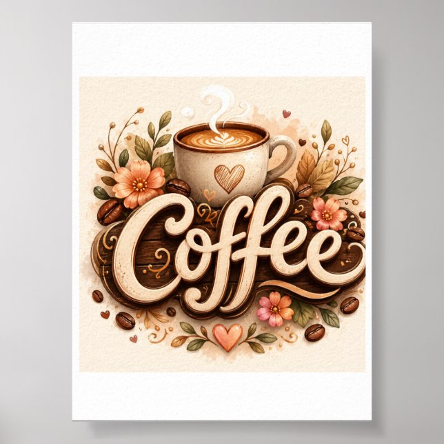 Poster Amor Café Floral (Frente)