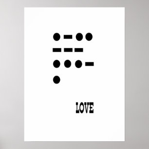 Póster Amor -- código Morse