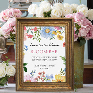 Poster Amor com Bloom Chá de panela Selvagem Bar Bloom