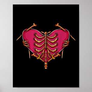 Poster Amor Com Ossos Coração Engraçado Amor