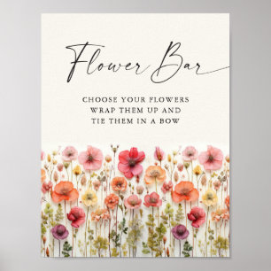 Poster Amor com Sinal De Bar De Flor De Chá de panela De 