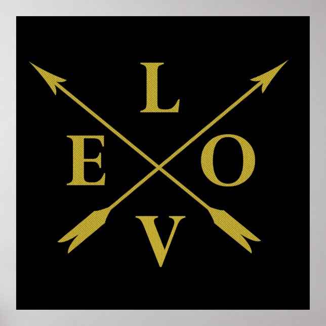 Poster Amor com tipografia monograma (Frente)