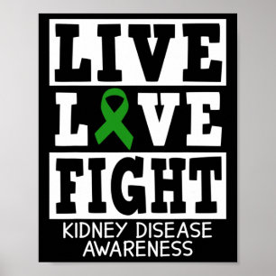 Poster Amor Combater o Fio Verde Doença Renal Sensibiliza