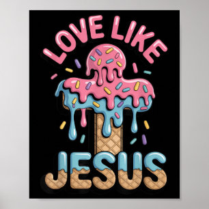 Poster Amor Como Jesus Meninos Sorvete Cristão Gotejament