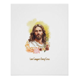 Póster Amor Conquista Cada Cruz - Jesus