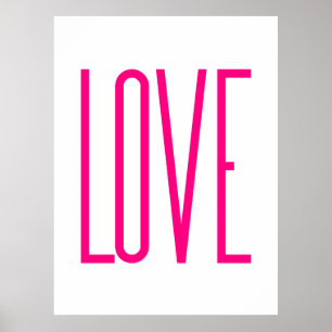 Poster Amor cor-de-rosa brilhante moderno