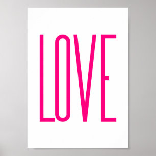 Poster Amor cor-de-rosa brilhante moderno