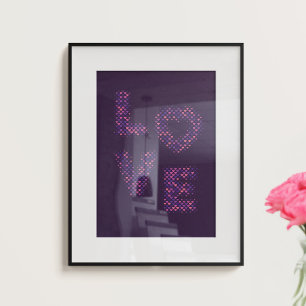 Póster Amor, corações e cor roxa.