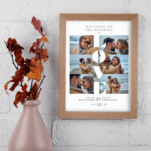 Poster Amor Cotação Branca Boas-Vindas Fotos de Casamen